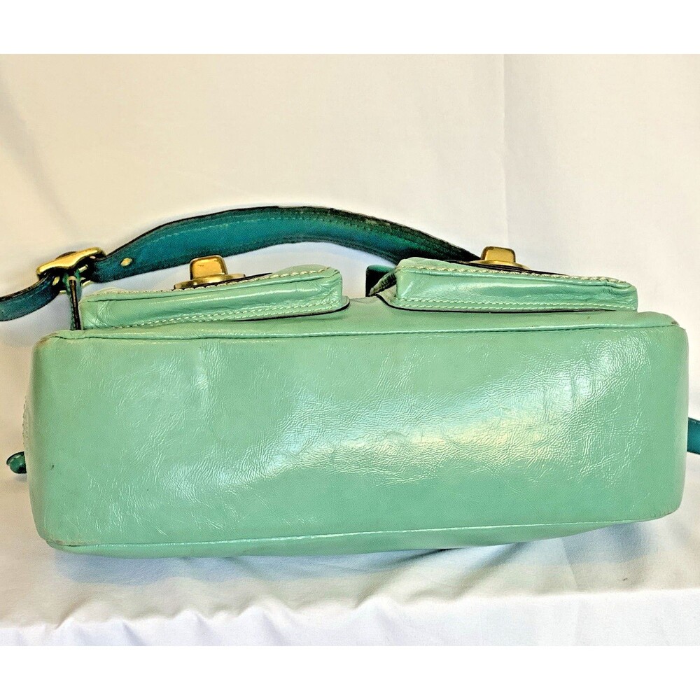 Coach Legacy 65th Anniversary Double Turnlock Satchel Teal Blue F13371 AS IS - Picture 9 of 16